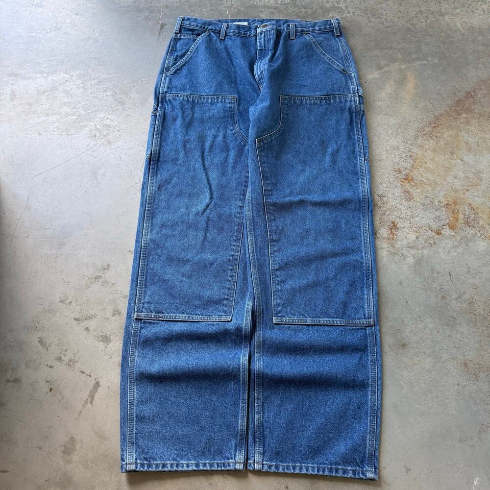 Vintage Carhartt B73 DST Double Knee Retro Workwear Carpenter Jeans Size 38x34